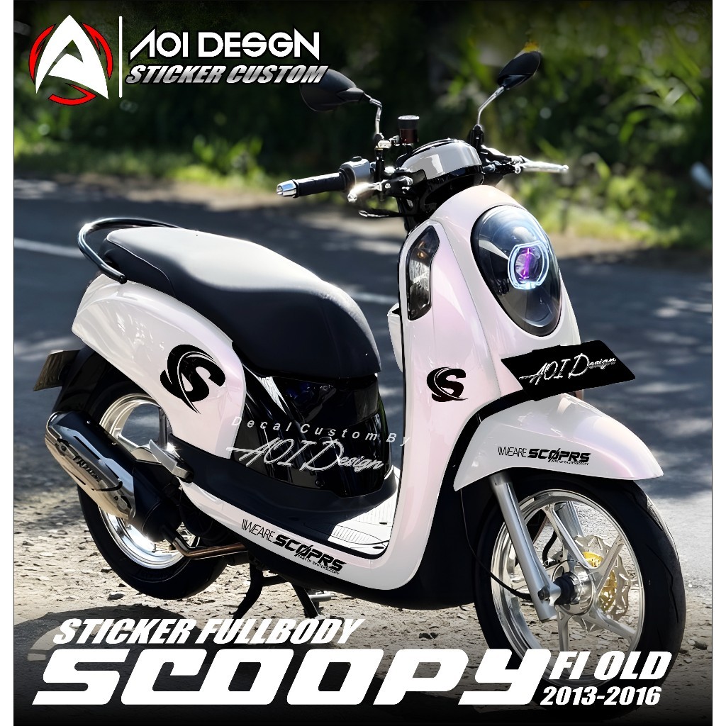 (BISA COD) Decal Scoopy full body Full Blok Skuter Scoopy - Dekal Sticker Scoopy Fi 2013 2014 2015 2