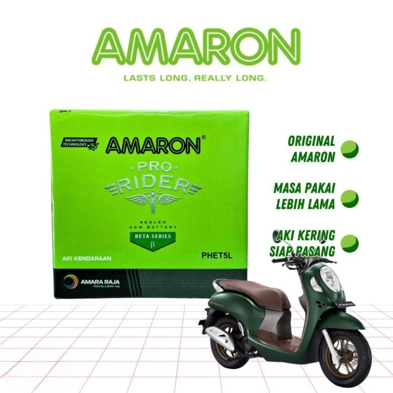 Amaron Pro GTZ6V Aki Motor Scoopy idling stop GTZ6V - Accu Kering PHET5L (5.5Ah)