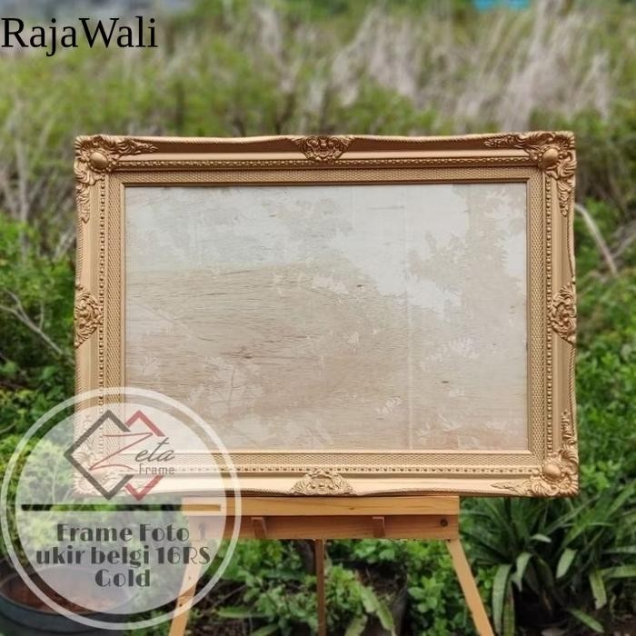 [DISKON] Pigura Foto ukir belgi warna gold uk. 16R / 16RS - Frame foto vintage [TERLARIS] KH13