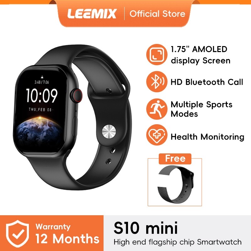 Leemix Smartwatch S10 Mini 1.75" AMOLED - Bluetooth Smartwatch| Hi-Fi Sound Music | Bluetooth Call