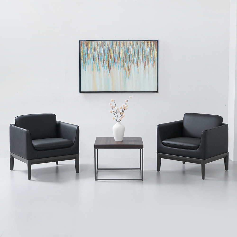 Informa Sieben Keegan Sofa Kulit 1 Seater Set 2 pcs - Hitam Sofa Ruang Tamu Sofa Minimalis Kursi Sof