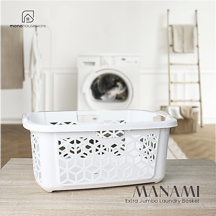 [ MONO ] MANAMI LAUNDRY BASKET/KERANJANG LAUNDRY/KERANJANG PAKAIAN/KERANJANG JUMBO/KERANJANG LAUNDRY