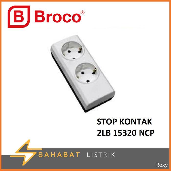 Stop Kontak Terminal BROCO 1 2 3 4 5 6 Lubang NonCP colokan Tempel dinding - 2 LUBANG