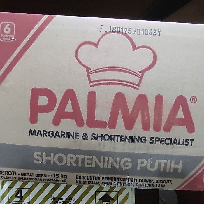 Mentega Palmia Shortening Putih Tawar 15kg