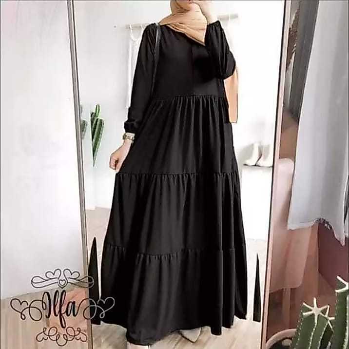 dress rayon rempel 3 / gamis canda susun rempel 3 jumbo premium terlaris