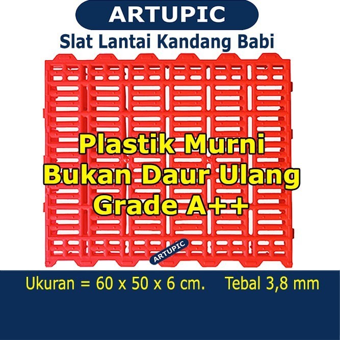 Slat Lantai Plastik Kandang Babi Artupic bisa Kambing 60x50cm ORANGE