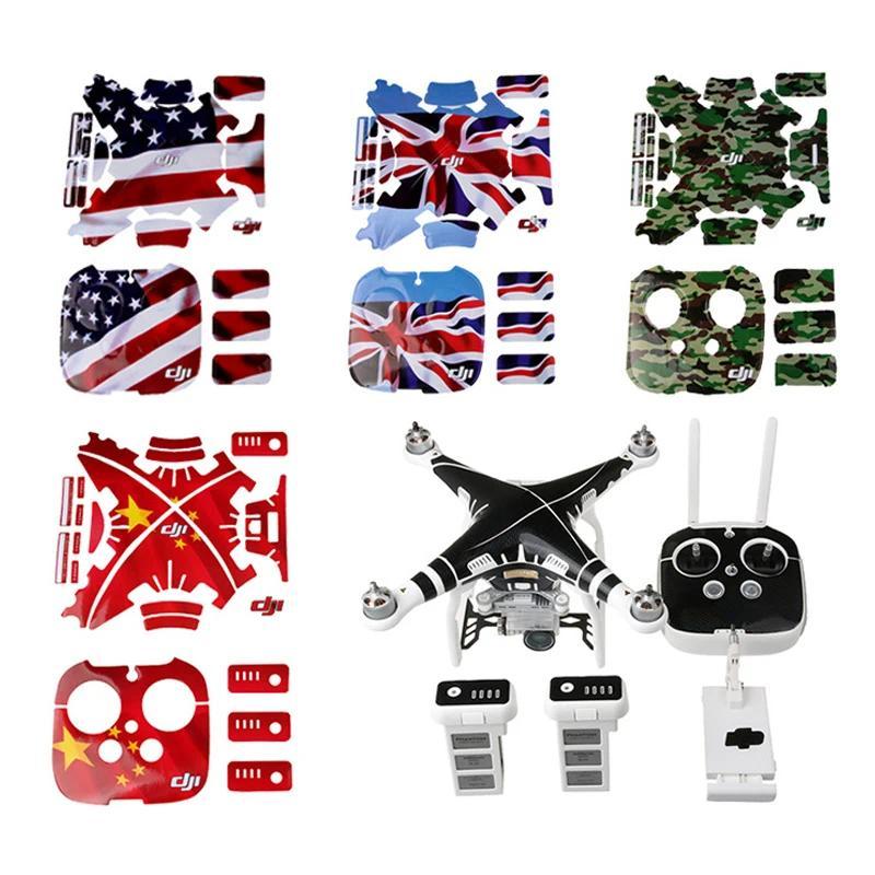 DJI Phantom 3 Waterproof Decals Graphic Wrap Skin Decal Stickers For DJI Phantom3 Drone Body Rmote C