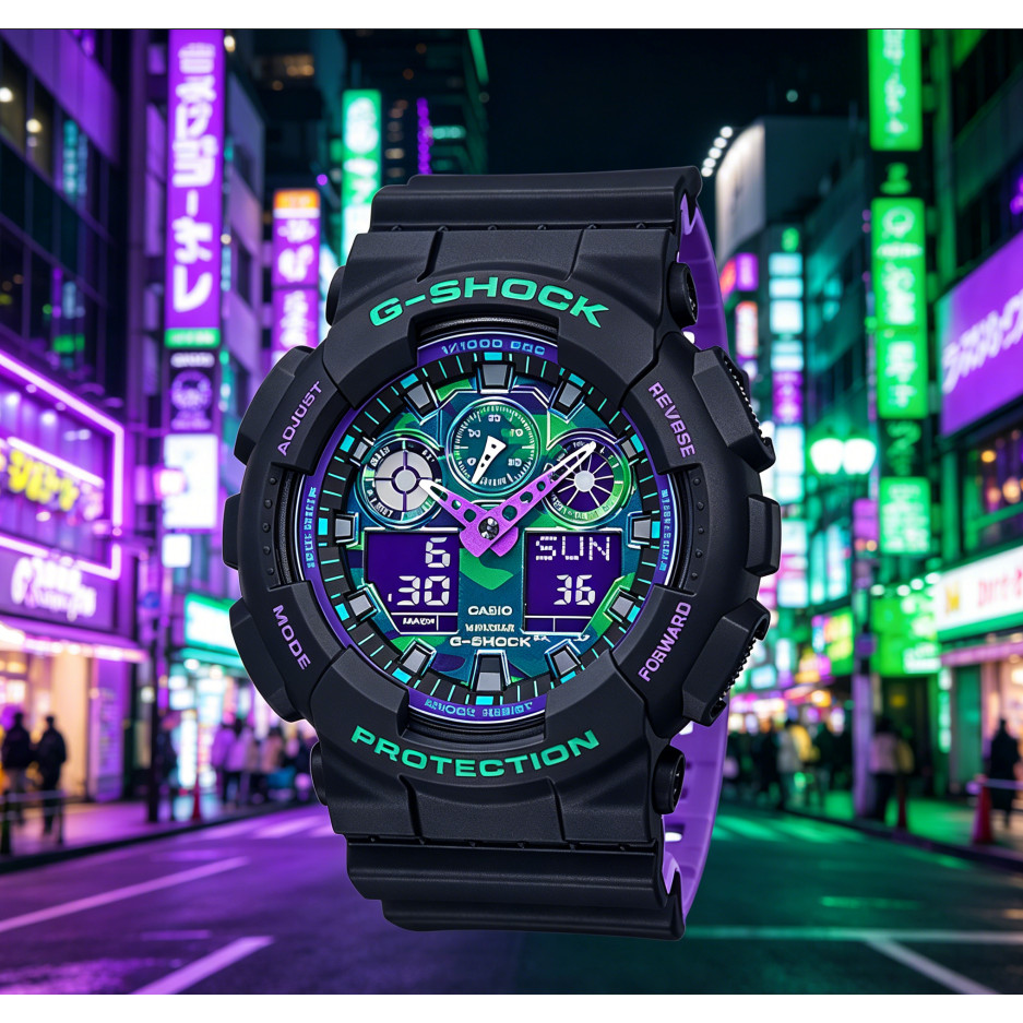Jam tangan pria GA-100BL-1A 200m  tahan air Garansi satu tahun Kemasan hadiah kotak besi
