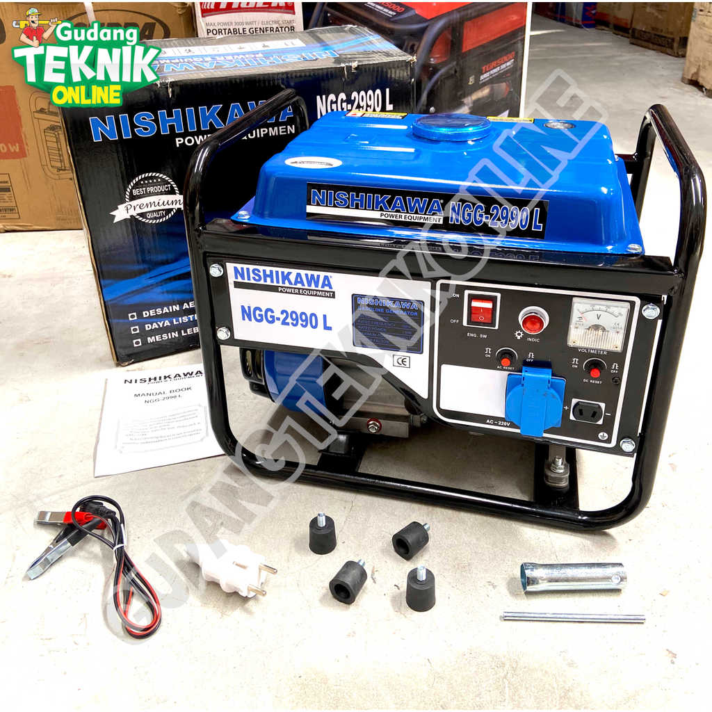 Genset 1000W 4Tak NISHIKAWA NGG2990L Power Generator 1000W NGG 2990L - Gasoline Genset Bensin 4Tak N
