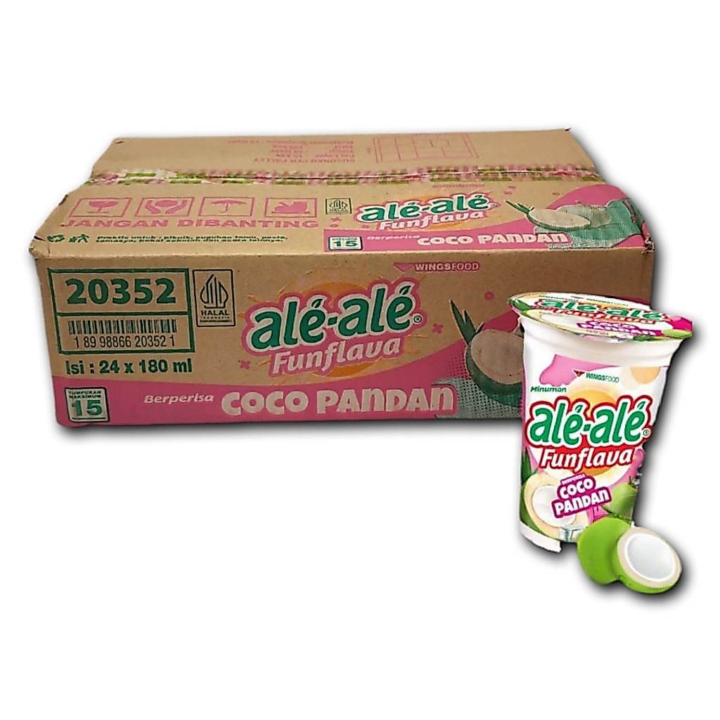 Ale-ale Funflava Berperisa Coco Pandan 180ml (1 dus/24 cup)