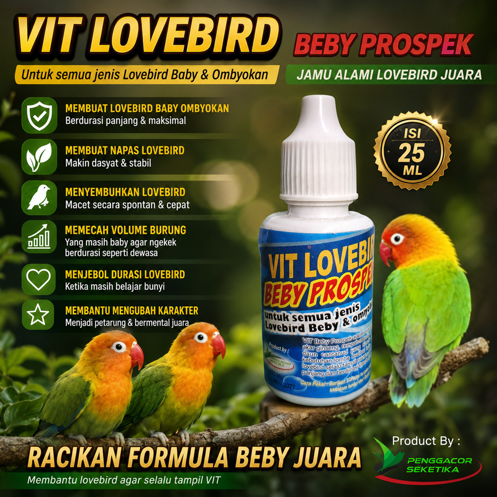 Vitamin Burung Lovebird baby Prospek vitamin Kontes Alami Lovebird juara 1 Pcs