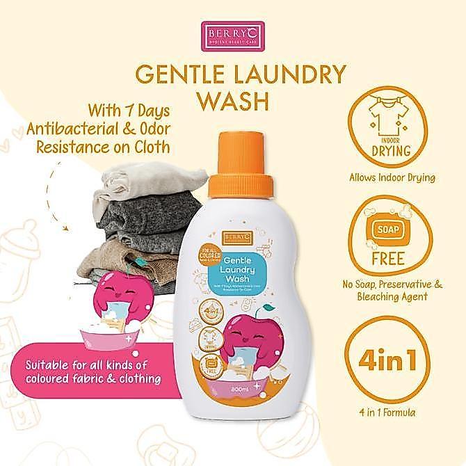 Allthebest- BerryC Baby Gentle Laundry Wash 800G - Natural Laundry Detergent - Tanpa SLS/SLES Deterj