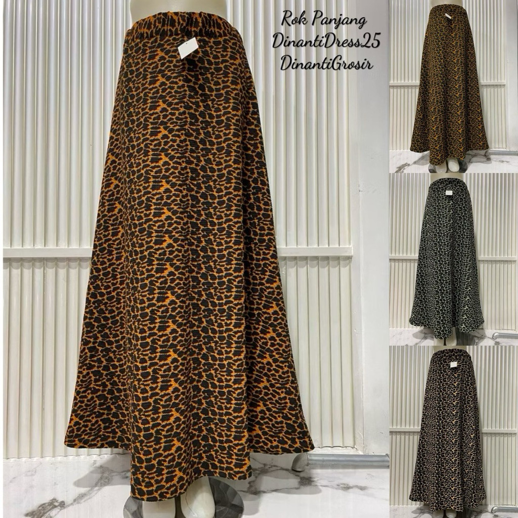 Rok Payung Panjang Wanita Wafel Motif Macan