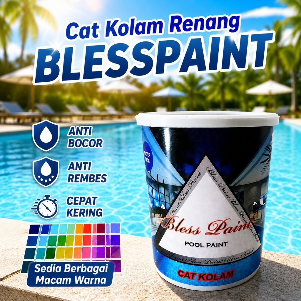 GANDISOP promo cat kolam ikan koi kolam renang anti bocor merk blesspaint ukuran 1 liter macam2 warn