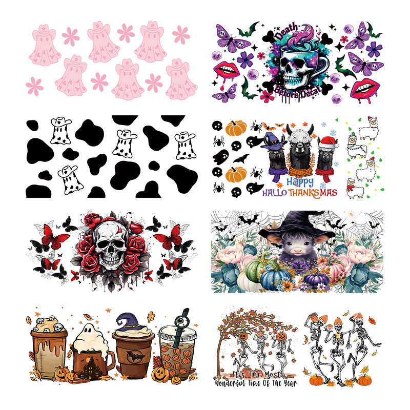 

Holidays Themed UV DTF Transfer Sticker For The 16oz Libbey Glasses Wraps Cup Can DIY Waterproof D33798