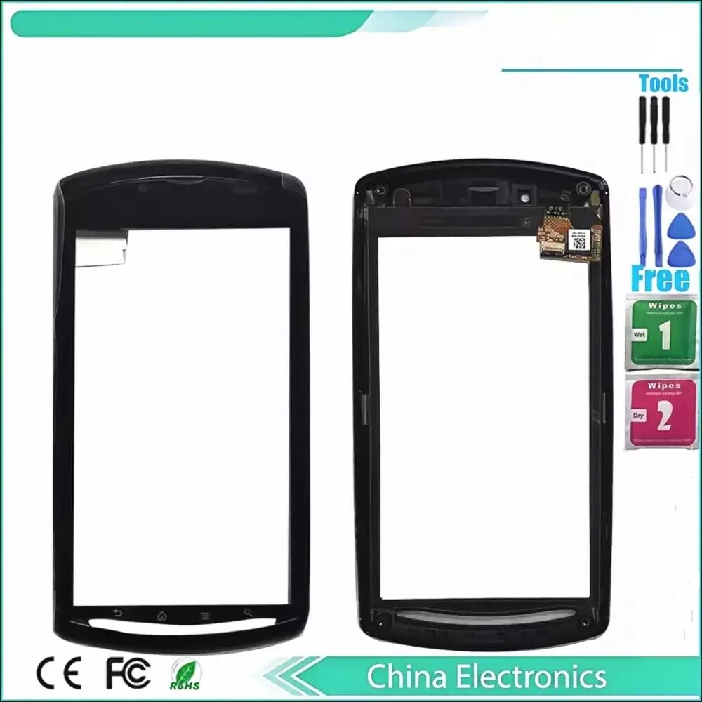 4.0'' Ori + Frame For Sony Ericsson Xperia Play Z1i R800 R800i Tou  Screen gitizer Sensor Glass Pane