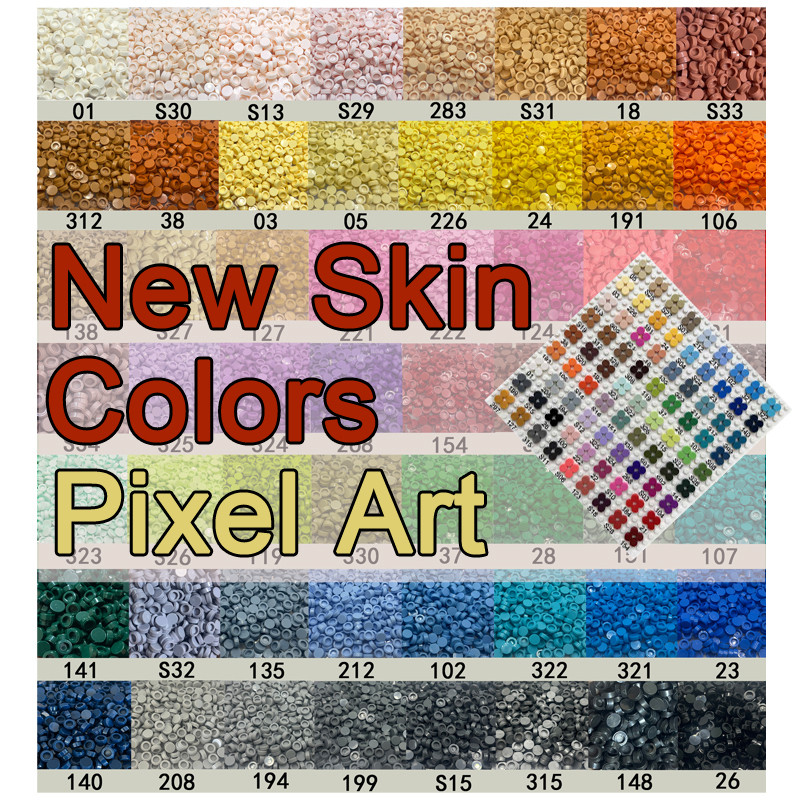

500PCS/LOT Flat Tile 1x1 Round Circle 98168 Increase Skin Color More Suitable for Making Portrait Pixel Paintings of People