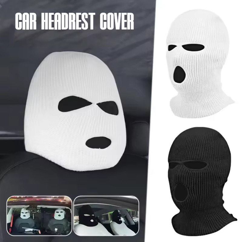 Topeng Pria Bertopeng Lucu / Penutup Kepala Kursi Mobil Penutup / Kepala Rajutan Pribadi Topi /