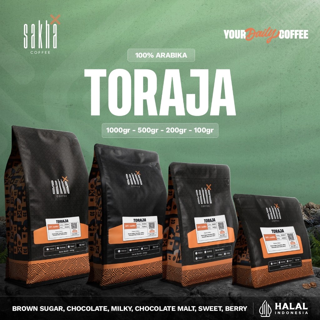 

New Kopi Arabika Toraja Sulawesi Arabica Coffee Roast Bean Espresso Manual Brew Biji Bubuk Coffe SakhaPremium