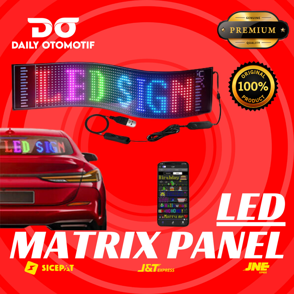 LED Running Text Strip Matrix – Layar Display USB Bluetooth Custom LED1
