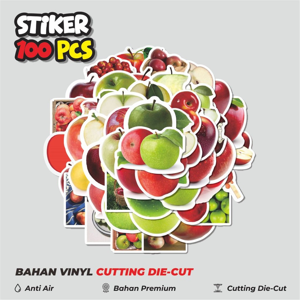 

Terbaru! 50 pcs Stiker Buah Apel V1 Dekorasi Lucu Kreatif untuk Notebook, Skateboard, HP