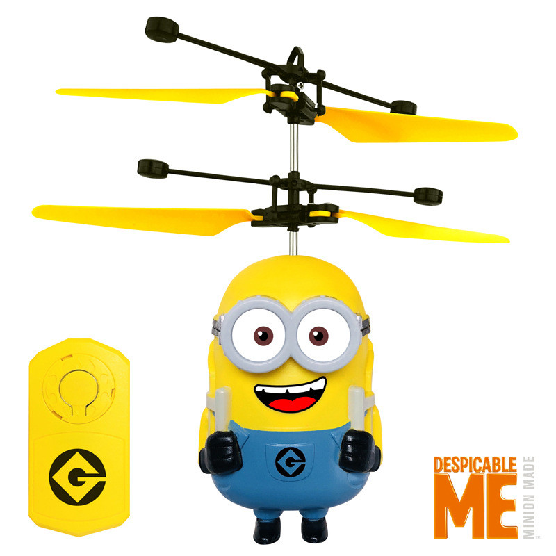 Minions Induction Hovering Safe Fall-resistant Mini Helicopters Cartoon Toys Rechargeable RC Helicop