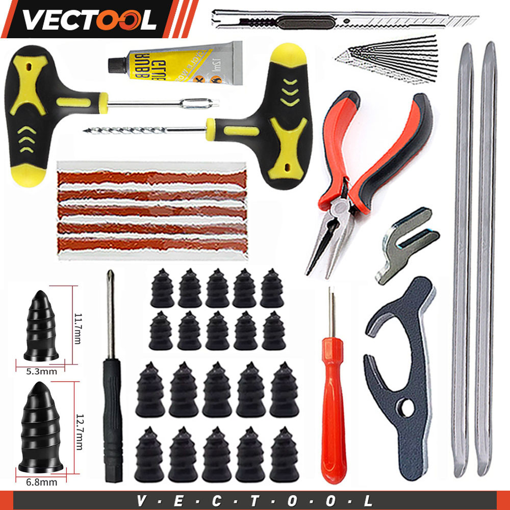 Alat Perbaikan Ban Mobil, Strip Perbaikan Ban, Vakum, Paku Perbaikan Ban, Pengganti Ban, Klem Roda S