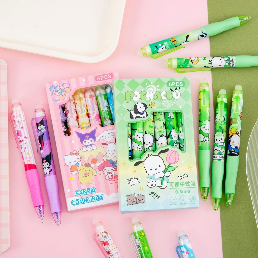 

PULPEN GEL HITAM YANG BISA DIHAPUS ISI 6 PCS KARAKTER KARTUN KAWAII