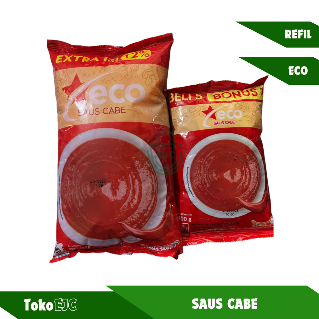 

Saus Cabe Eco saus sambal kemasan 1kg dan 400gr