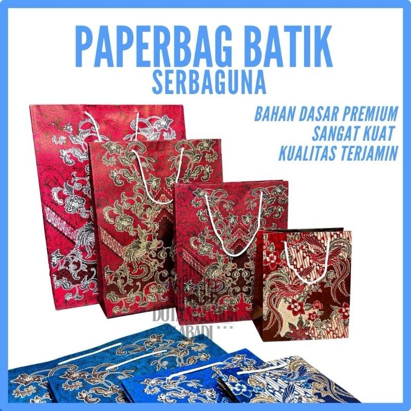 

Ecer/Grosir Paper Bag Batik Merah Biru Souvenir S M L XL MURAH