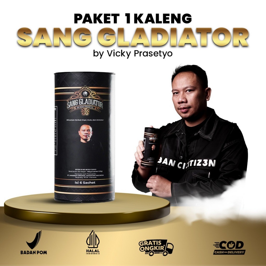 

Sang Gladiator Kopi Pria By Vicky Prasetyo | 1 Pack Isi 6 Sachet