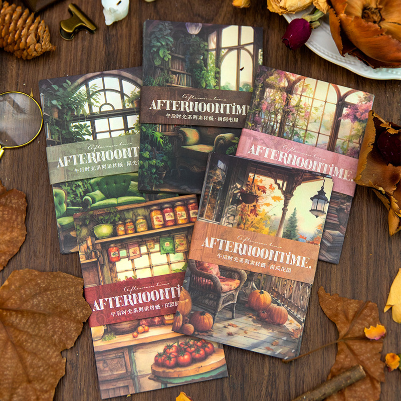 

30 pcs Afternoon Time Vintage material paper Decorative Diary Album Scrapbooking material Background paper junk journal supplies