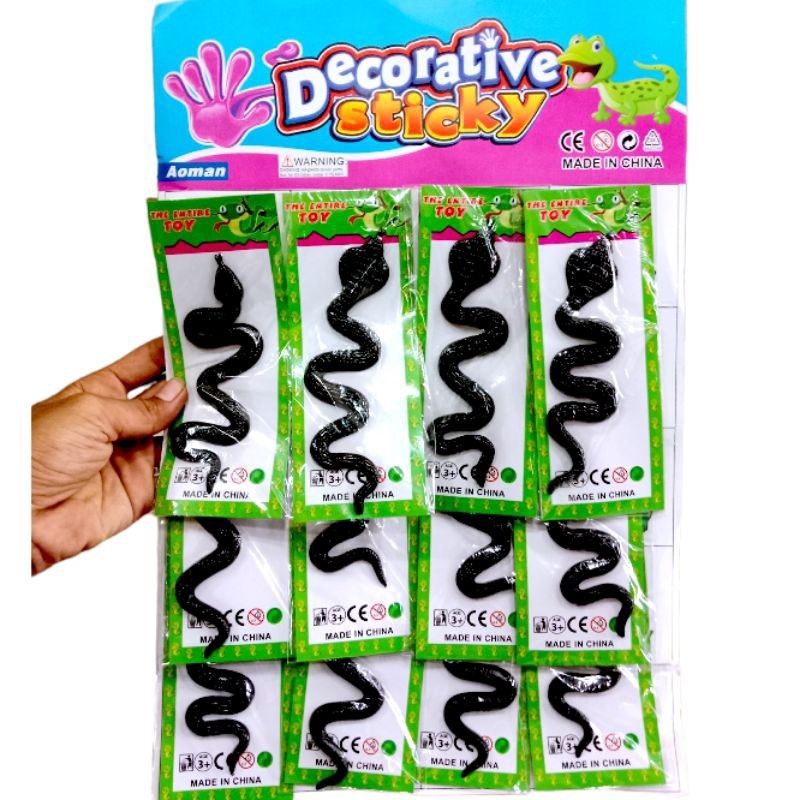 [ ZAGI COLLECTION ] Sticky jelly ular prank / jelly ular karet hitam / MAINAN PRANK ULAR