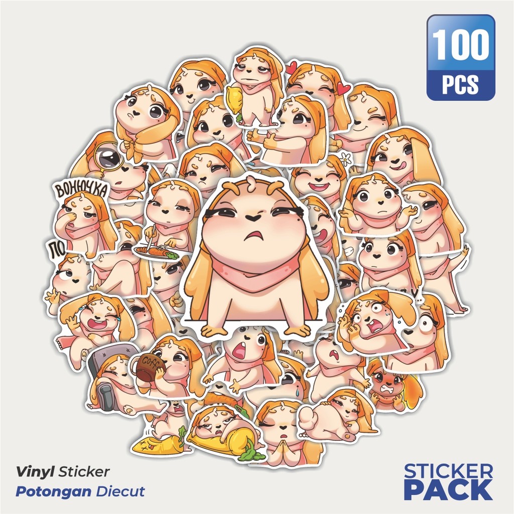 

Super Hemat! 100 PCS Stiker Animal Cute Doggy Valya Waterproof Aesthetic- Untuk Laptop, Motor, dan Helm - Paper Stationery Pack