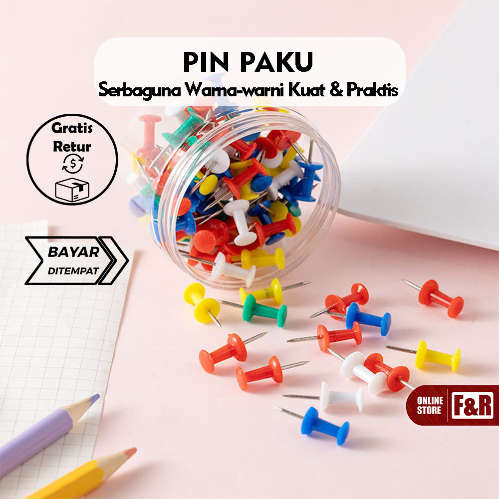 

Pin Paku Multicolor Serbaguna Tahan Lama Set Pin Paku Pin Paku Warna-warni Kuat Dan Praktis Mudah Digunakan