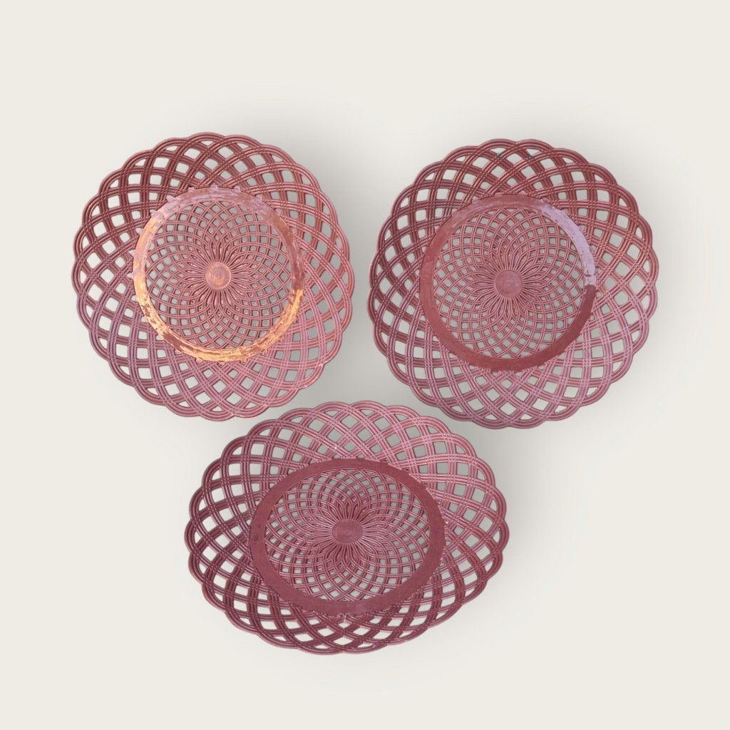 PIRING ROTAN KRAWANG LUSINAN | PIRING BUAH BUAHAN | PIRING PECEL SERBAGUNA MERAH BTS