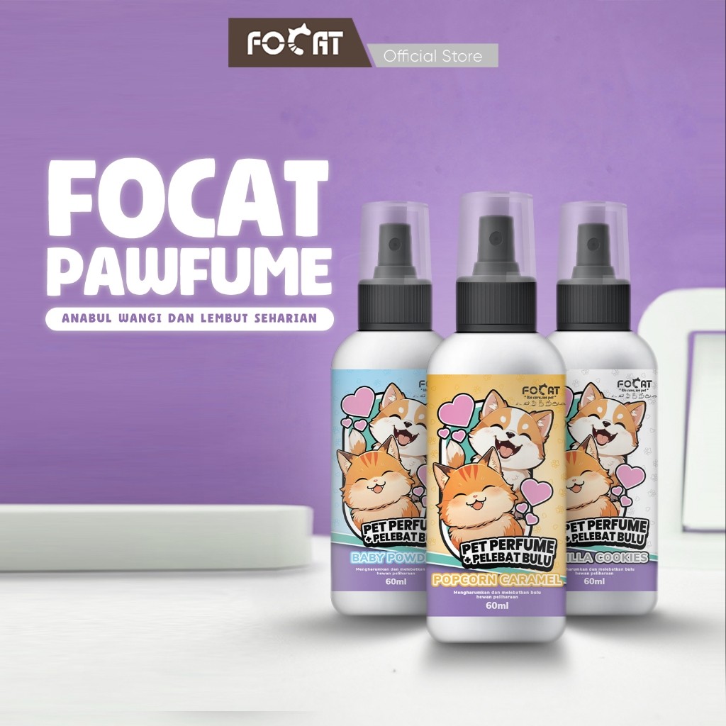 FOCAT Parfume Anabul Aman Terjilat 100% Bahan Alami N17 Pet Perfume & Pelebat Bulu Kucing Anjing