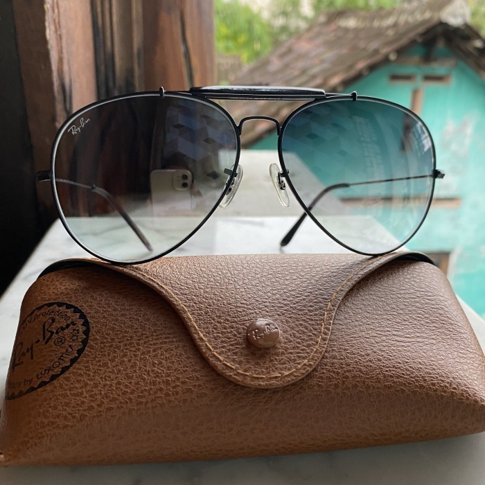 kacamata rayban hitam aviators rb 3029 outdoorsman II 002/32 sz 62