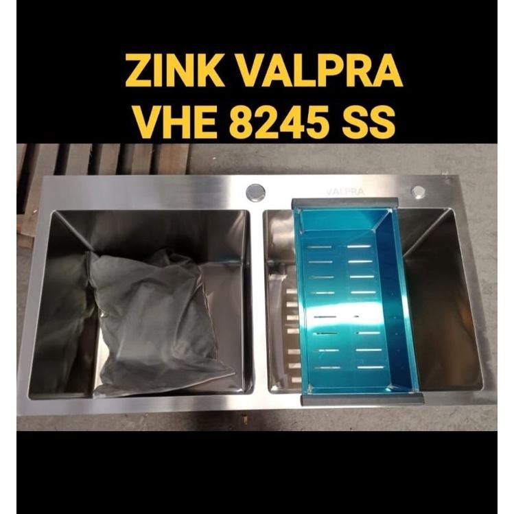 Kitchen sink 2 lubang stainless VALPRA 8245