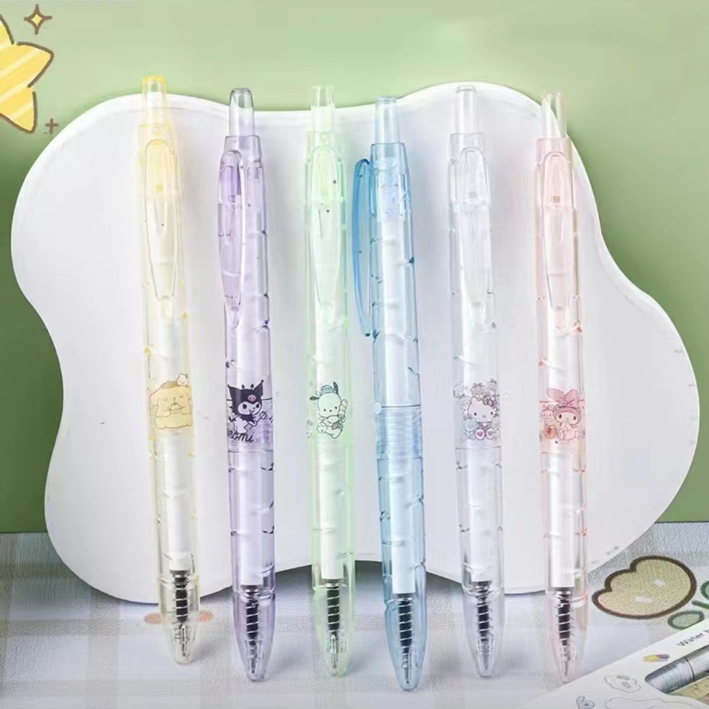 

-JOJU- COD PULPEN GEL MEKANIK 1 SET 6 PCS MOTIF KARTUN PUPPY CINNAMOROLL KAWAII