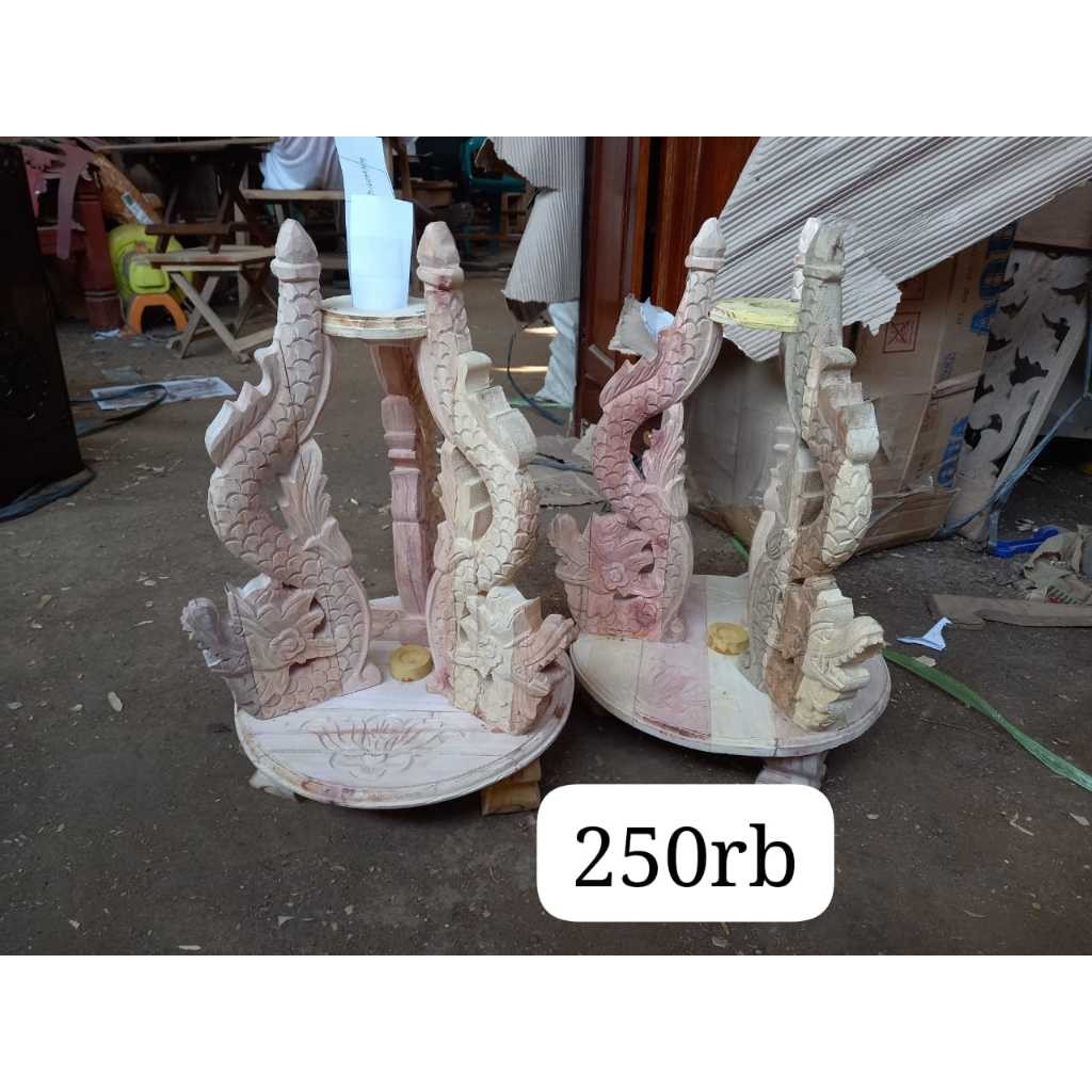 jagrak pusaka tombak+bendera ukiran naga alusan mentah