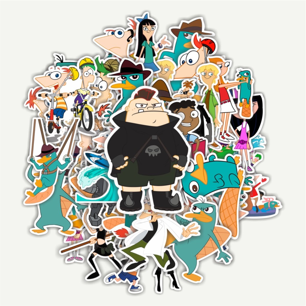 

Sticker Pack Stiker Kartun Phineas And Ferb Dekorasi Lucu Kreatif untuk Notebook, Skateboard, HP