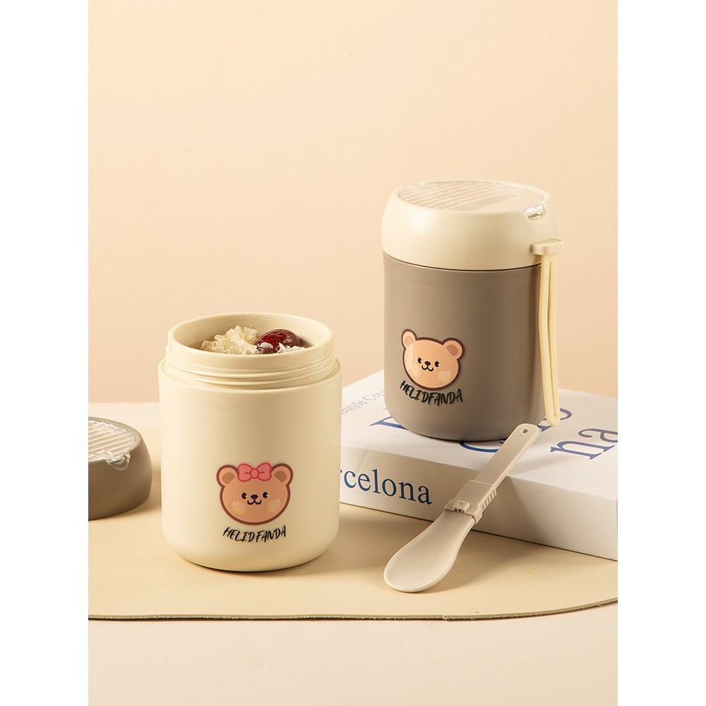 Food Jar Stainless HELIDFANDA Karakter  Tempat Bekal Nasi & Sup Anti Bocor Vakum Termos Sup Tahan Pa