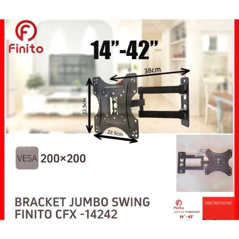 BUTTERFLY FINITO BRACKET BREKET TV GANTUNGAN TV BELALAI CF 14242 14in 32in 42in GANTUNGAN TV