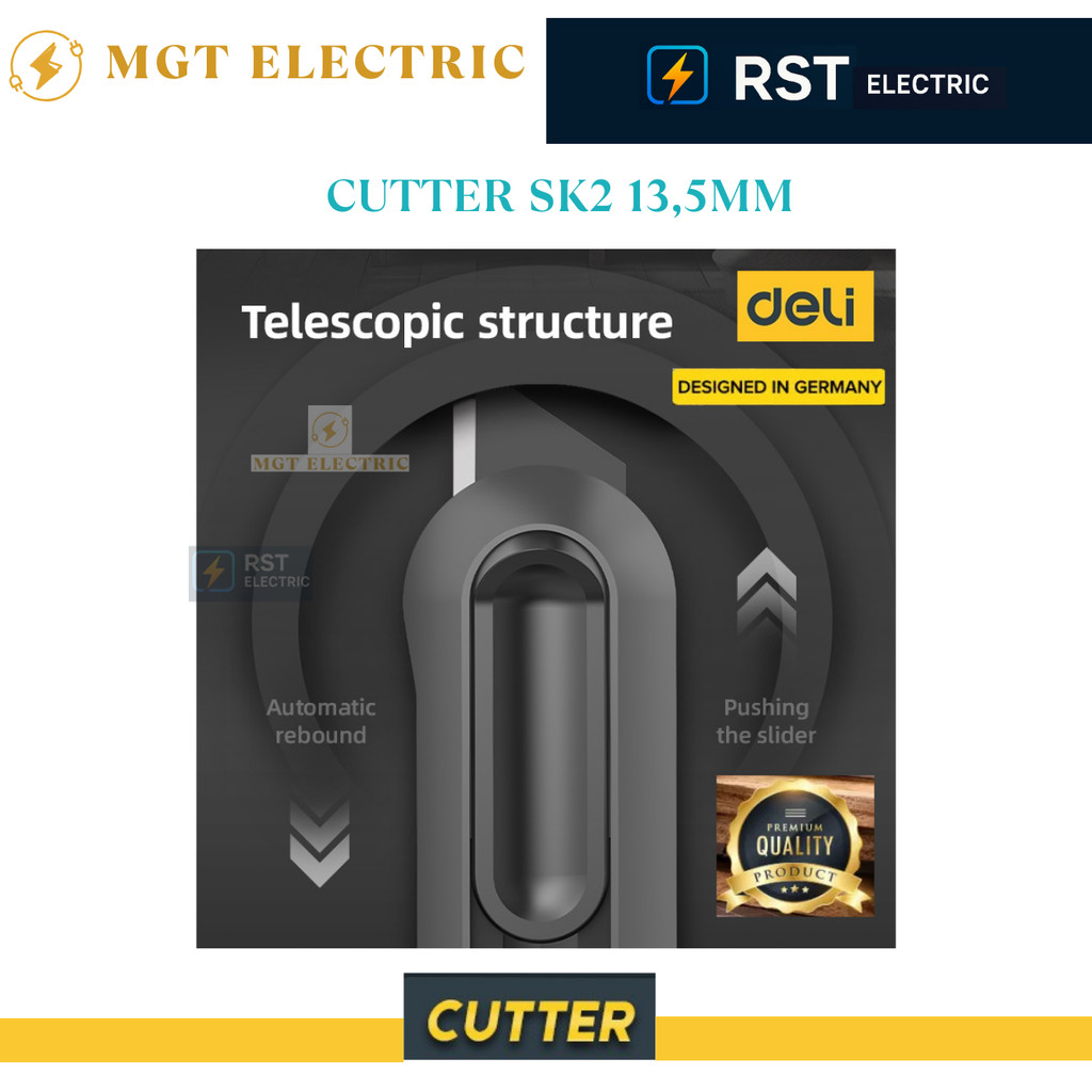 

Cutter DELI / Cutter SK2 13,5mm Alat Potong Abu - abu Orange Hijau MINIMALIS / DELI CUTTER 13.5 MM MODERN