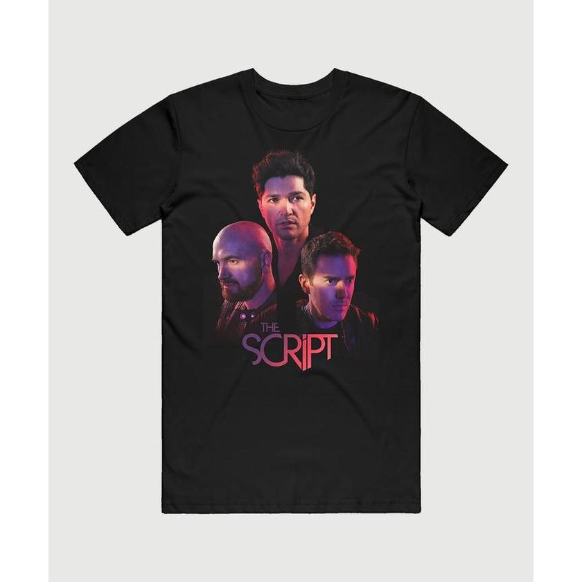 (COD) [Official The Script] Neon Portrait Tour T-Shirt - Merchandise Resmi - S