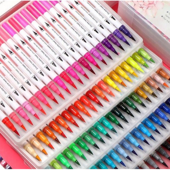 

Pensil Air Dual Tip 120 Warna Marker Air untuk Mewarnai Anak Drawing Pen Set dengan 2 Kepala Brush dan Tip Halus Set Lukisan Lengkap