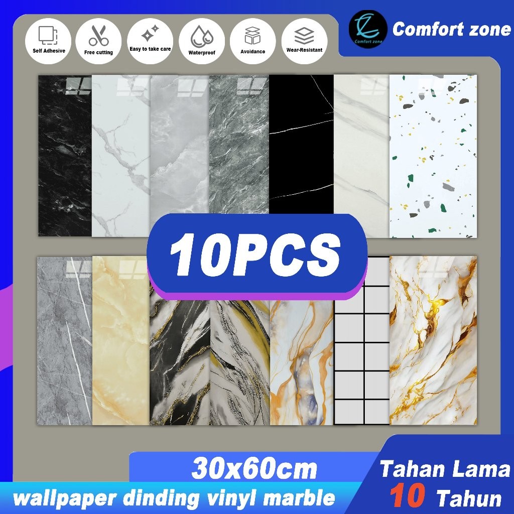 KTYO - Wallpaper Dinding Marmer Granit Keramik 3D Tebal 3MM - Wallpaper Dinding  terbaru