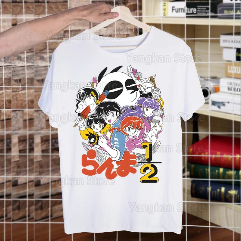 Tren Baru Kaos Ranma 12 Musim Panas Pria/Wanita Hip Hop Cetakan Lucu Kaos Ranma 1⁄2 Streetwear Kaos 