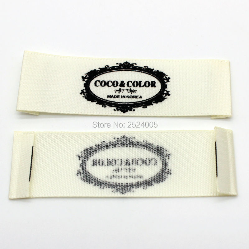 

Free shipping custom printed satin printed labels/garment clothing tags/woven labels/brand name printing/logo 1000 pcs a lot